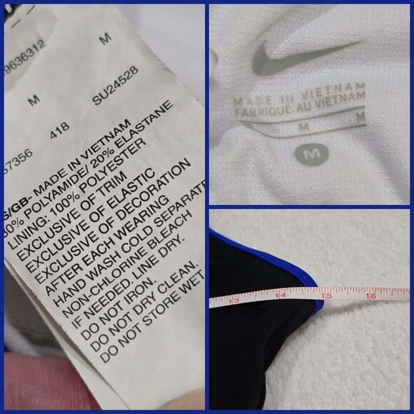 Nike One-Piece Swimsuit M – Black & Blue Racerback w/ Adjustable Clasp EUC - Picture 6 of 10